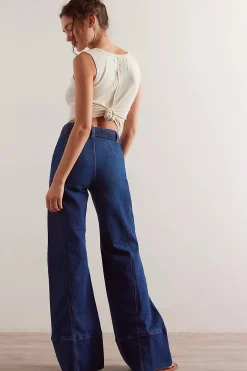 Free People Ryla A Line Jean - Dreamscape Blue