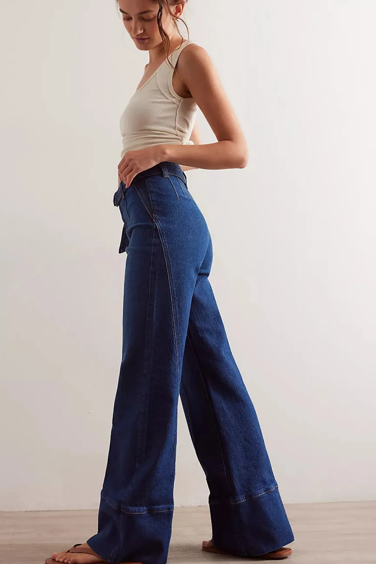 Free People Ryla A Line Jean - Dreamscape Blue