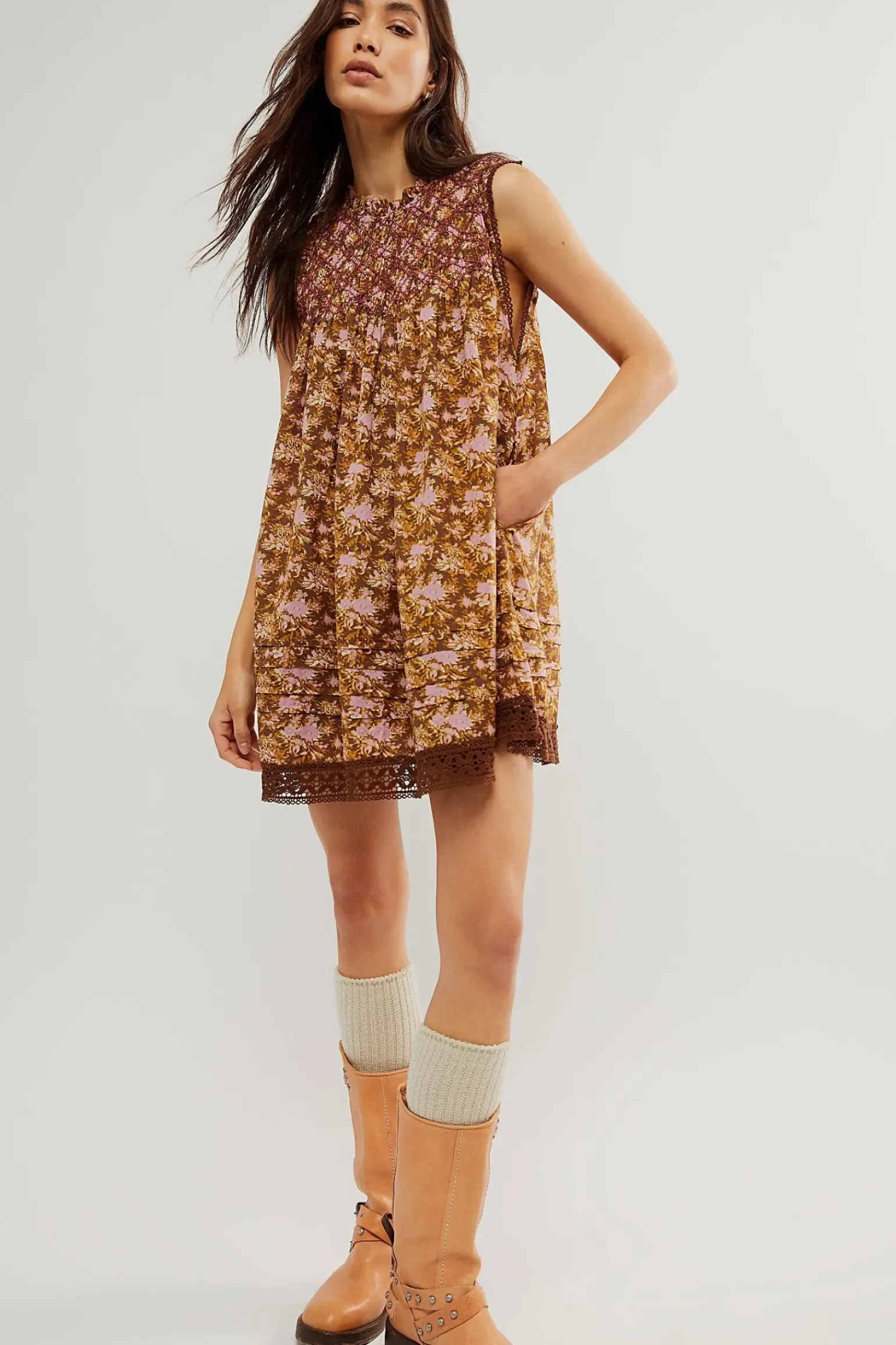 Free People Shea Printed Mini - Chocolate Combo