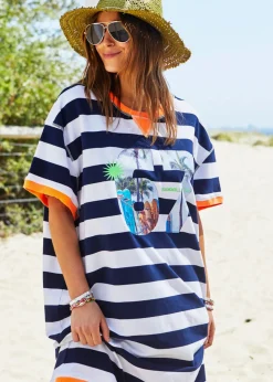 Hammill & Co Beach Sweat Dress - Navy/White Stripe