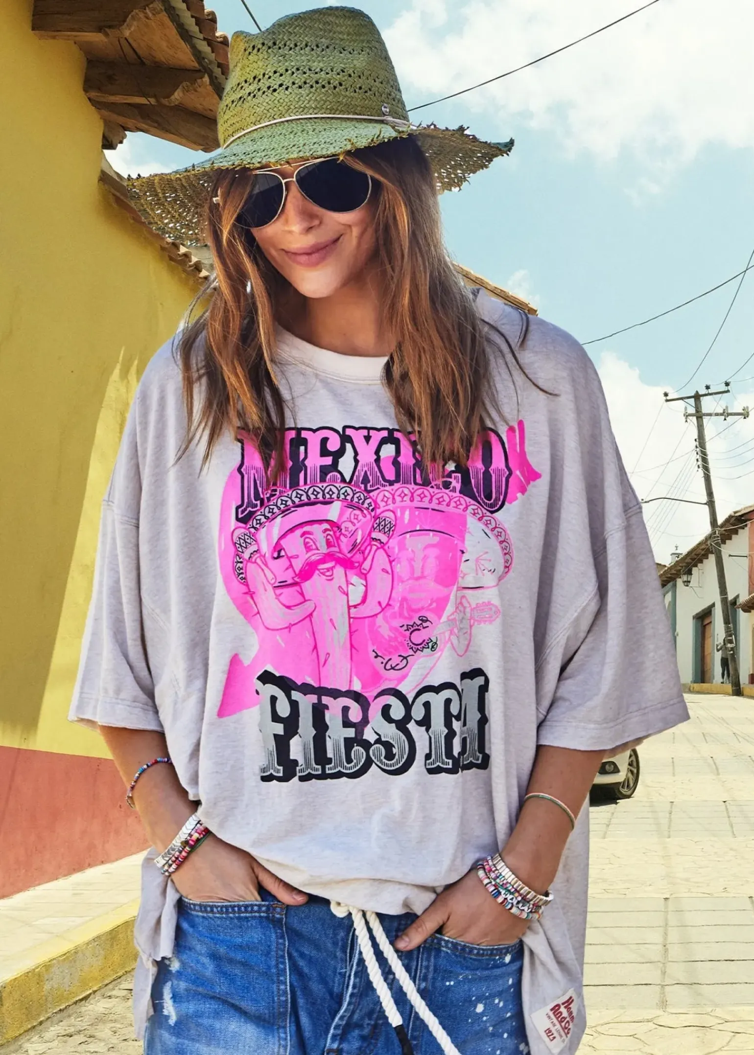 Hammill & Co Vintage Fiesta Tee - Natural