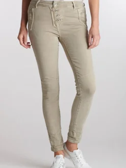 Italian Star Button Jean - Beige