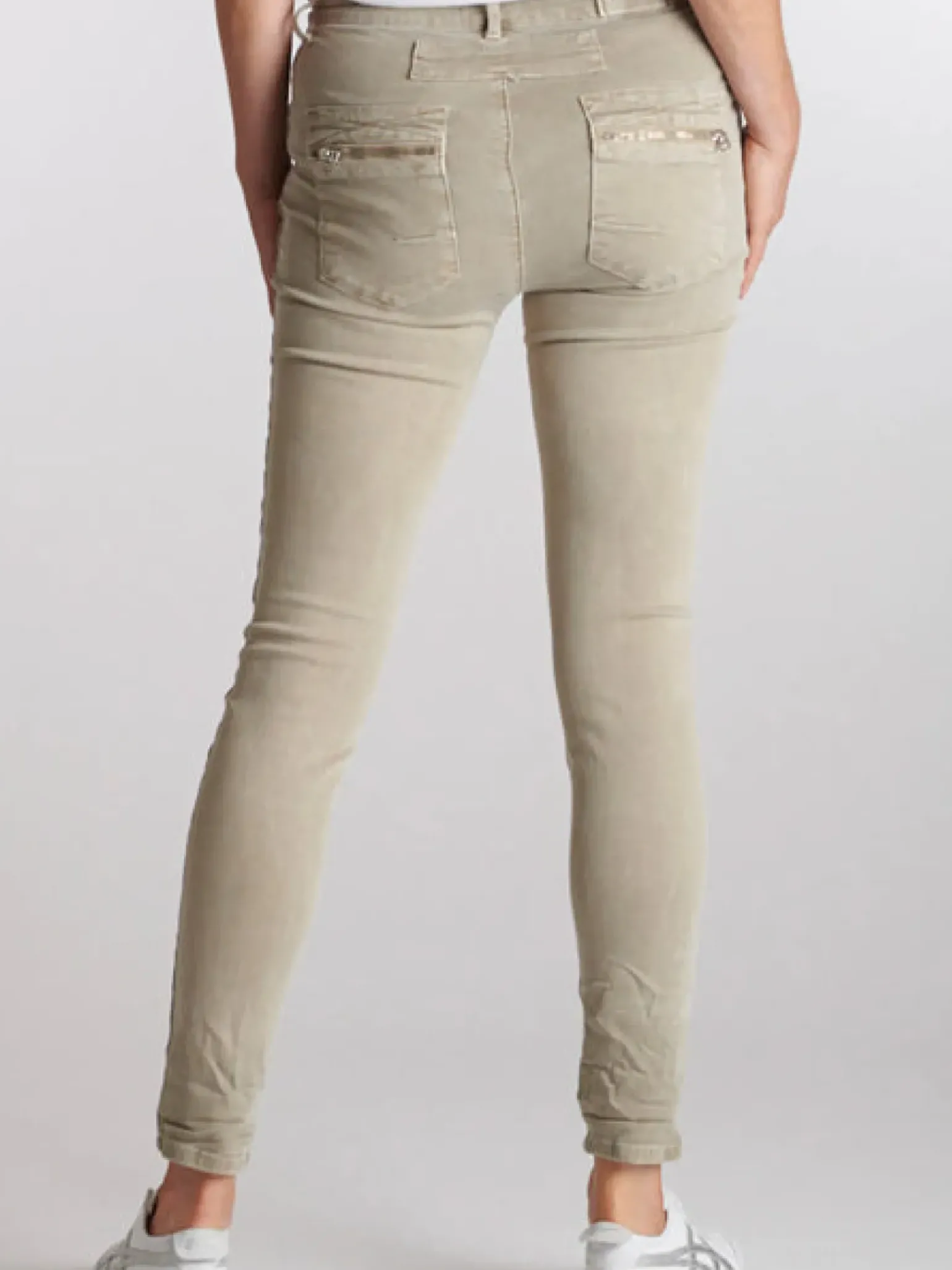 Italian Star Button Jean - Beige