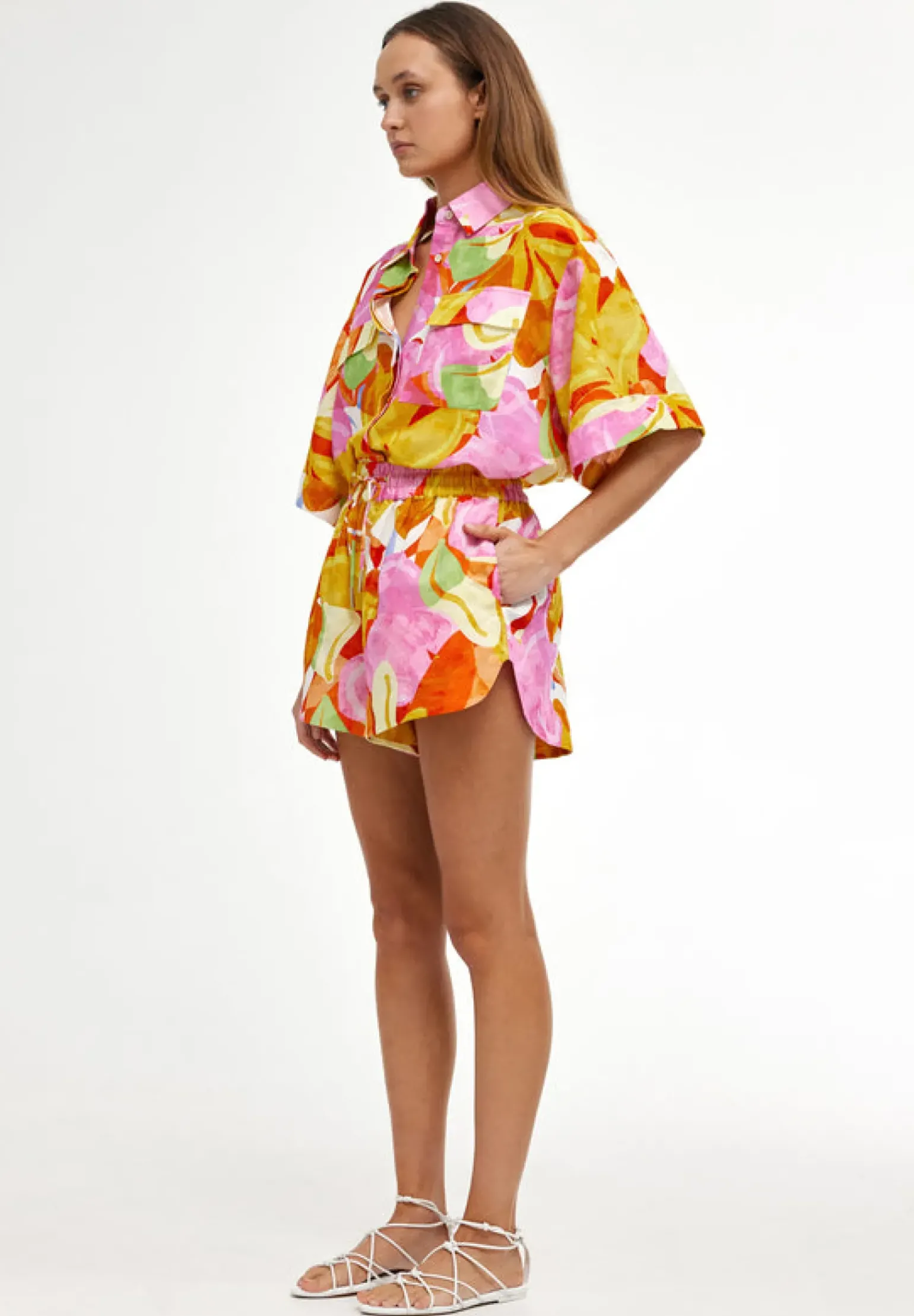Kinney Juniper Shirt - Capri Abstract