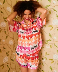 Kip & Co - Forever Satin Short Sleeve Shirt & Short PJ Set