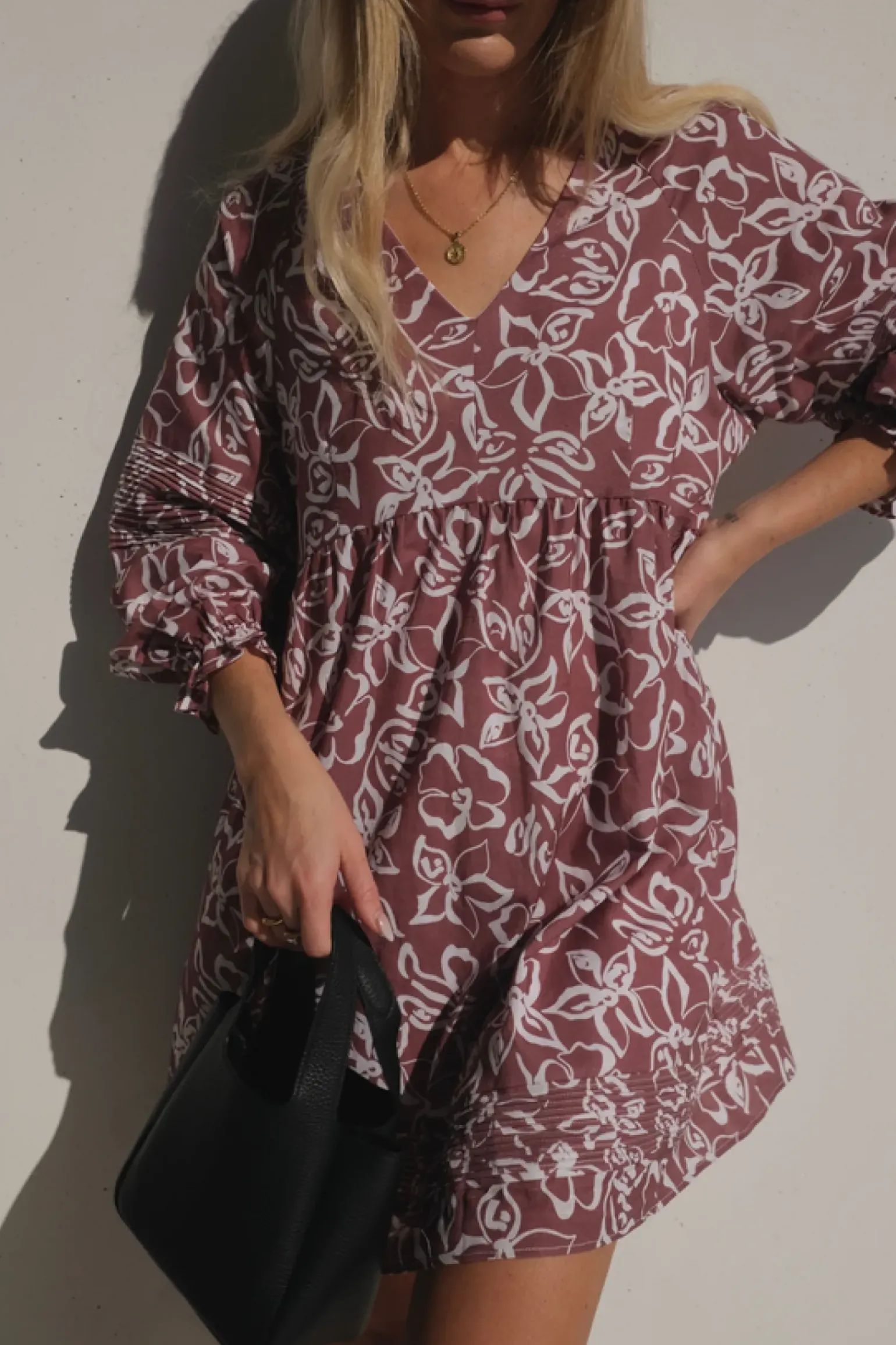 Lunar Fox Stevie Linen Dress - Sangria