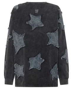 One Teaspoon Denim Star Boyfriend Longsleeve Tee - Black Acid