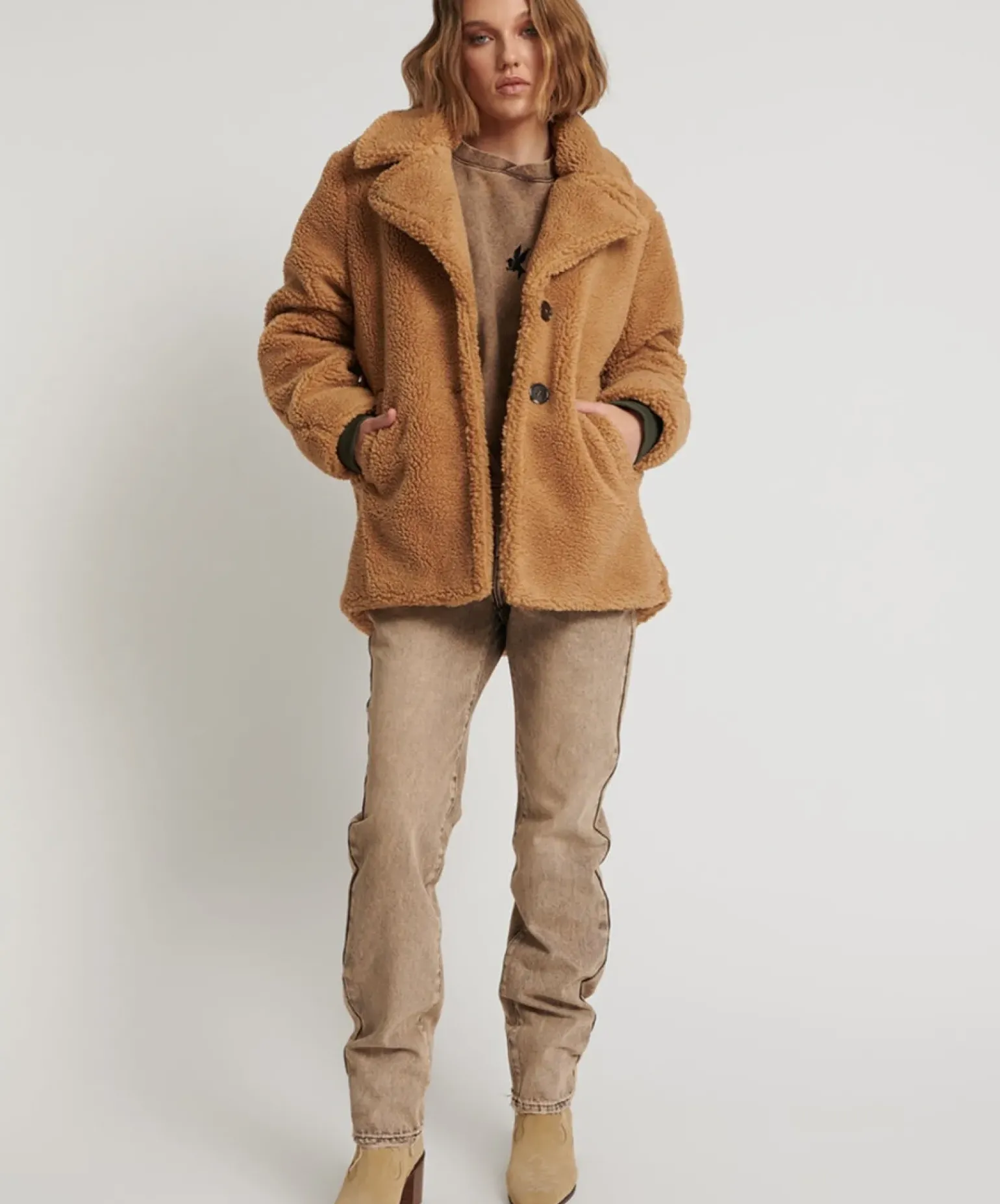 One Teaspoon Tan Teddy Coat