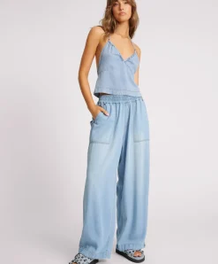 One Teaspoon Tencel Parachute Pants - Soft Blue