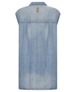 One Teaspoon Tencel Shirt Dress - Soft Blue