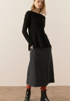 Pol Fitch Ribbed Knit - Black