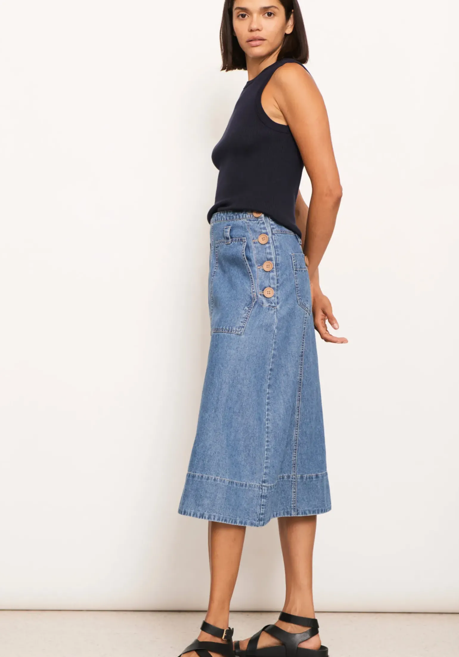 Raydel Denim Skirt- Light Wash