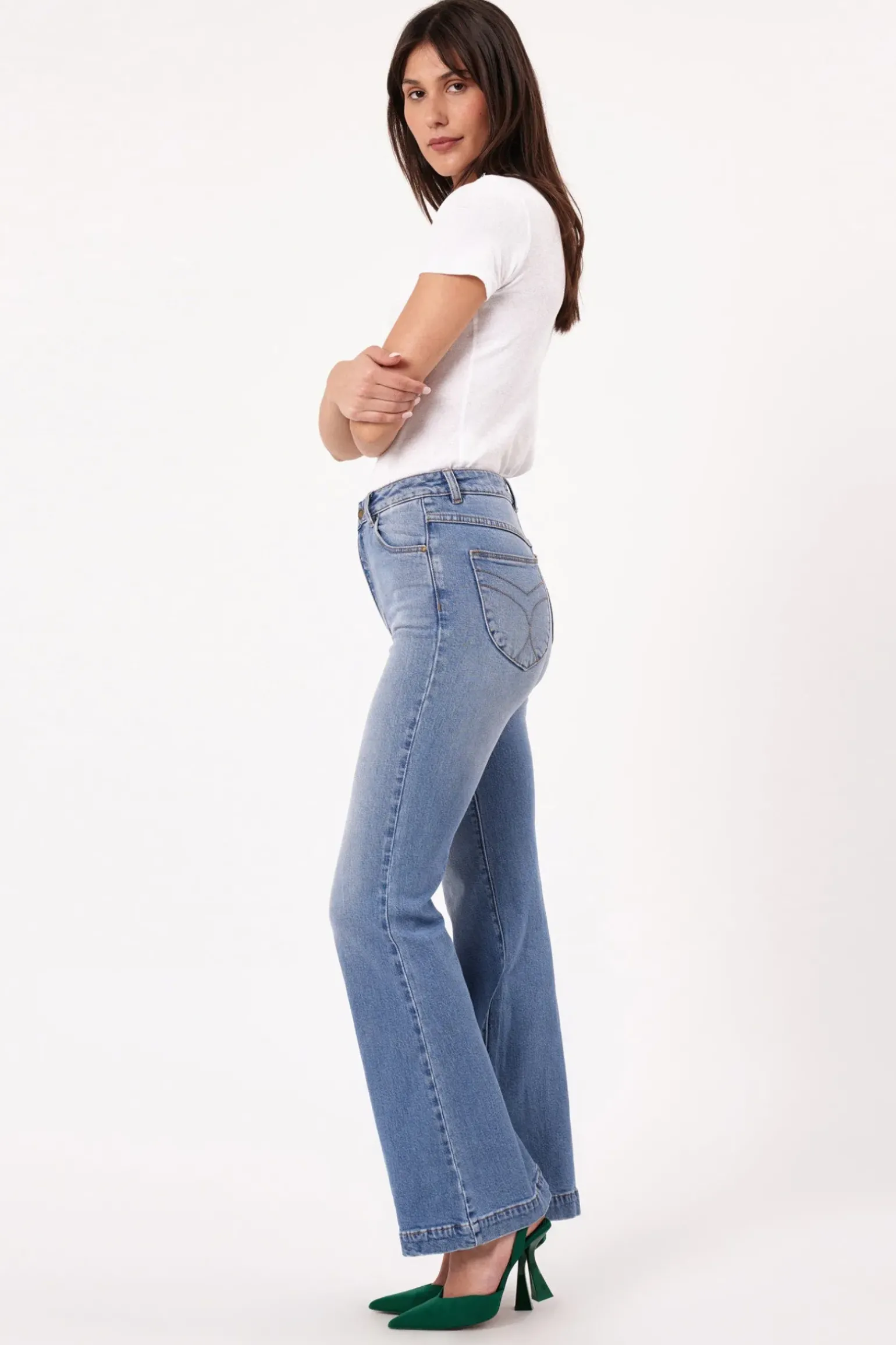 Rolla's Eastcoast Flare Kate - Mid Vintage Blue