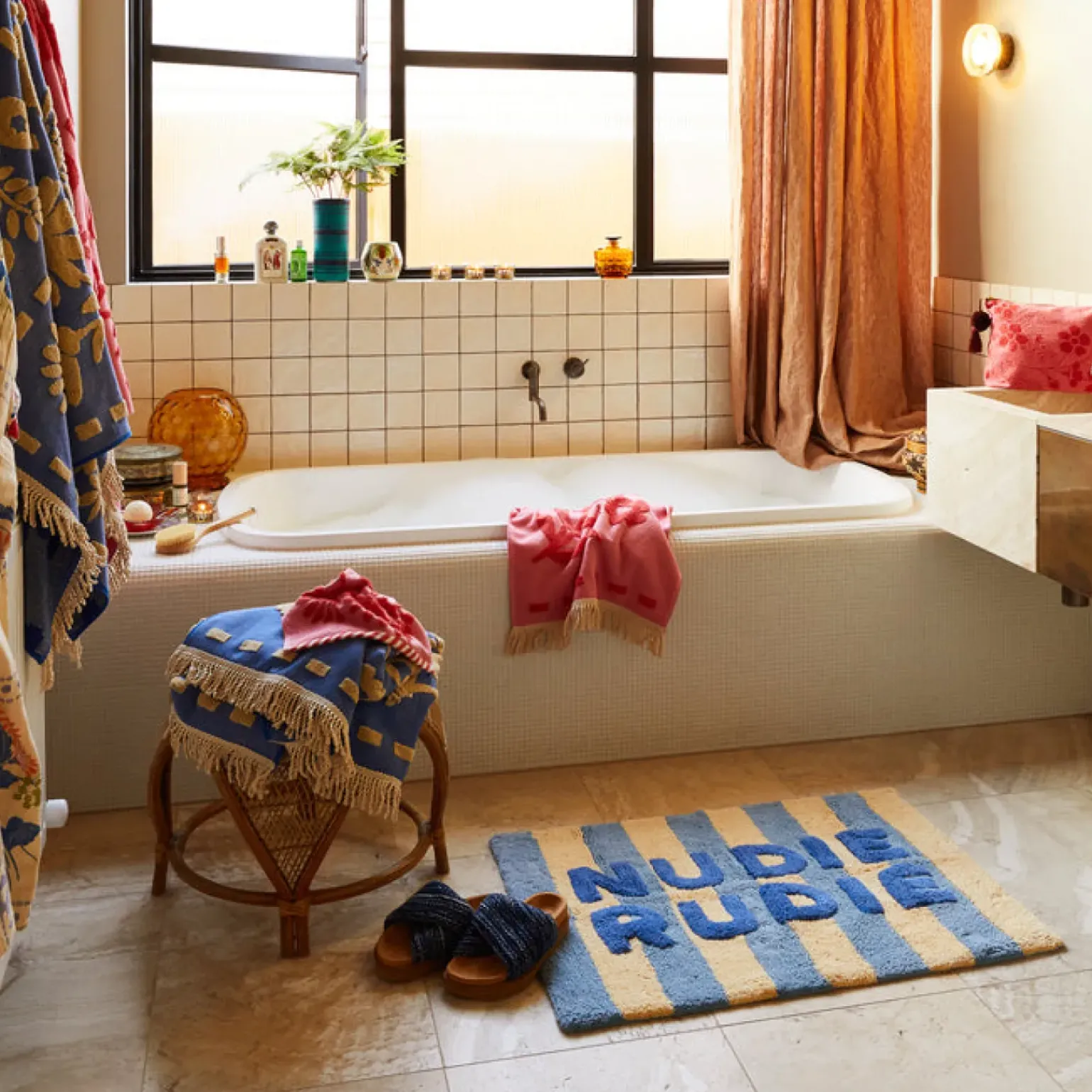 Sage & Clare Ira Nudie Rudie Bath Mat - Blue Jean