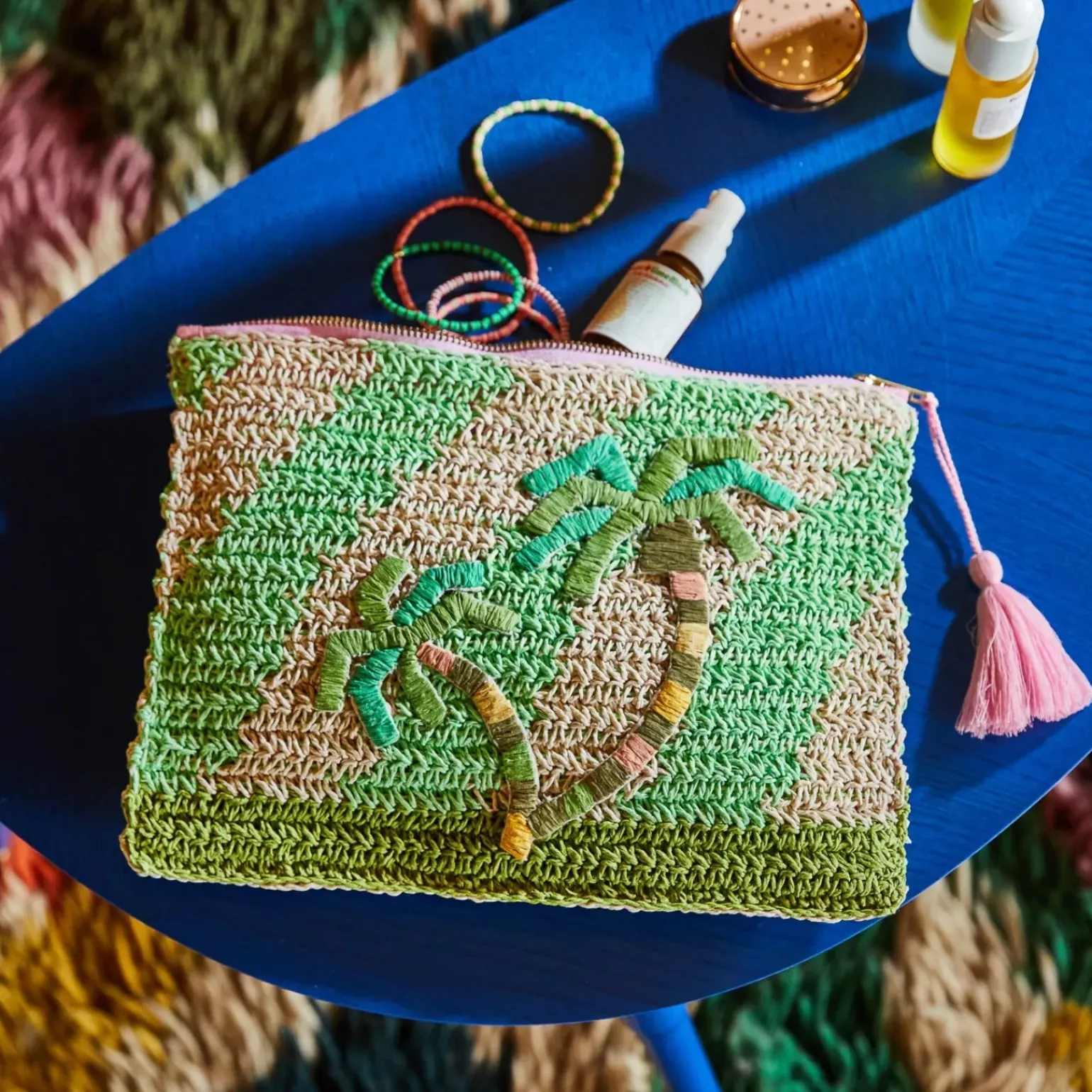 Sage & Clare San Carlos Raffia Clutch