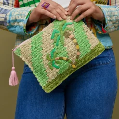 Sage & Clare San Carlos Raffia Clutch