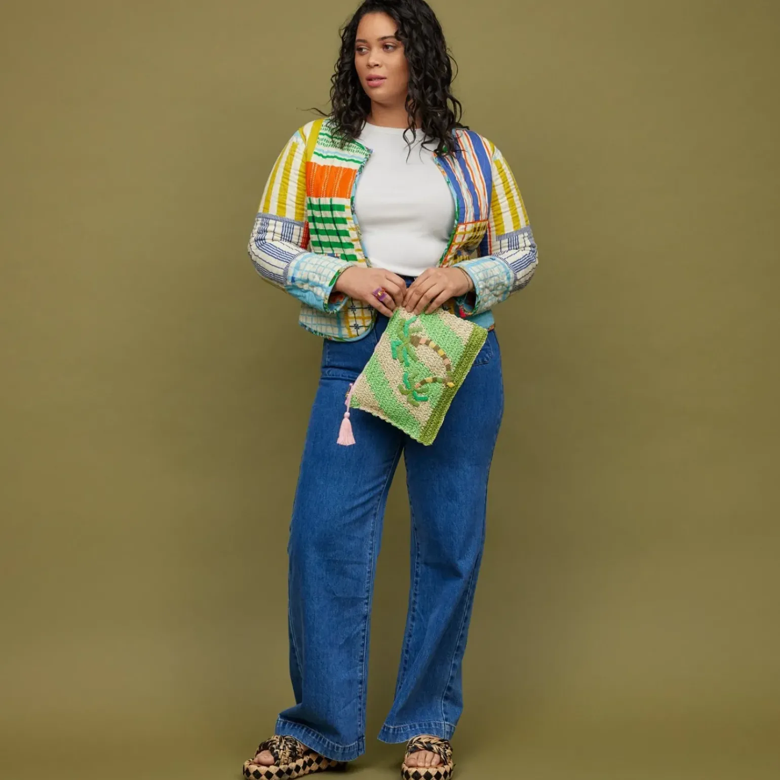 Sage & Clare San Carlos Raffia Clutch