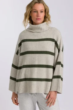 Talamaya Divine Rib Pullover - Loden Stripe