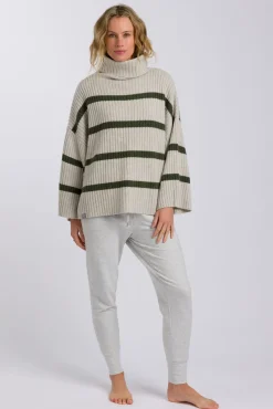 Talamaya Divine Rib Pullover - Loden Stripe