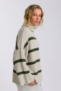 Talamaya Divine Rib Pullover - Loden Stripe
