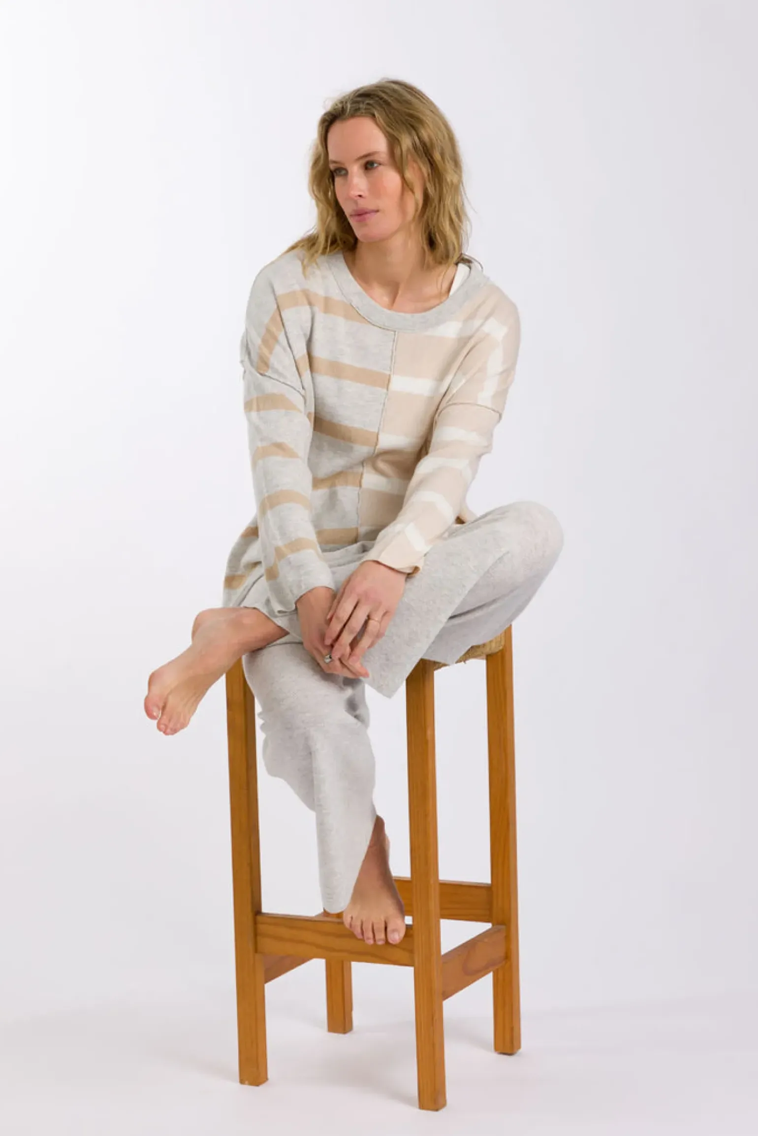 Talamaya Hinterland Stripe Pullover - Sawdust