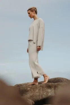 Talamaya Retreat Cotton Twist Pant - Silver & Salt