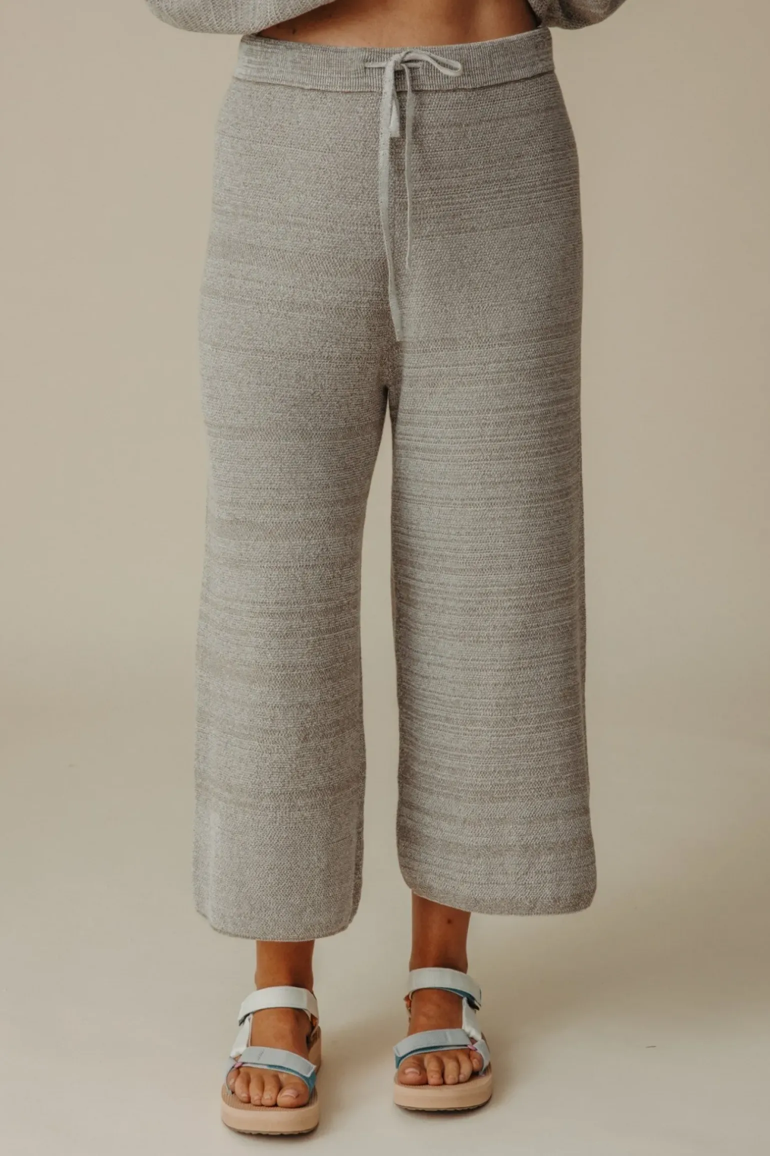 Talamaya Retreat Cotton Twist Pant - Dusty Olive & White