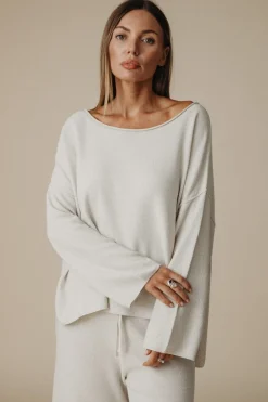 Talamaya Retreat Cotton Twist Pullover - Silver & Salt