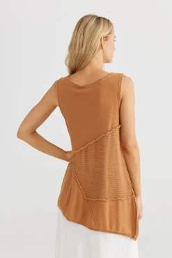 The Shanty Milano Knit Singlet - Tan