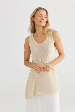 The Shanty Milano Knit Singlet - Ecru