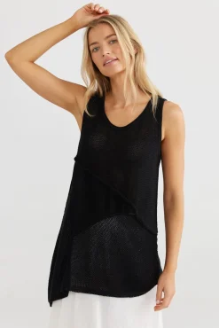 The Shanty Milano Knit Singlet - Black