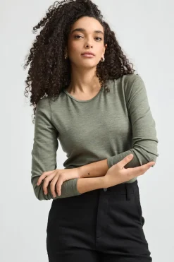 Toorallie Crew Merino Tee - Bay Leaf