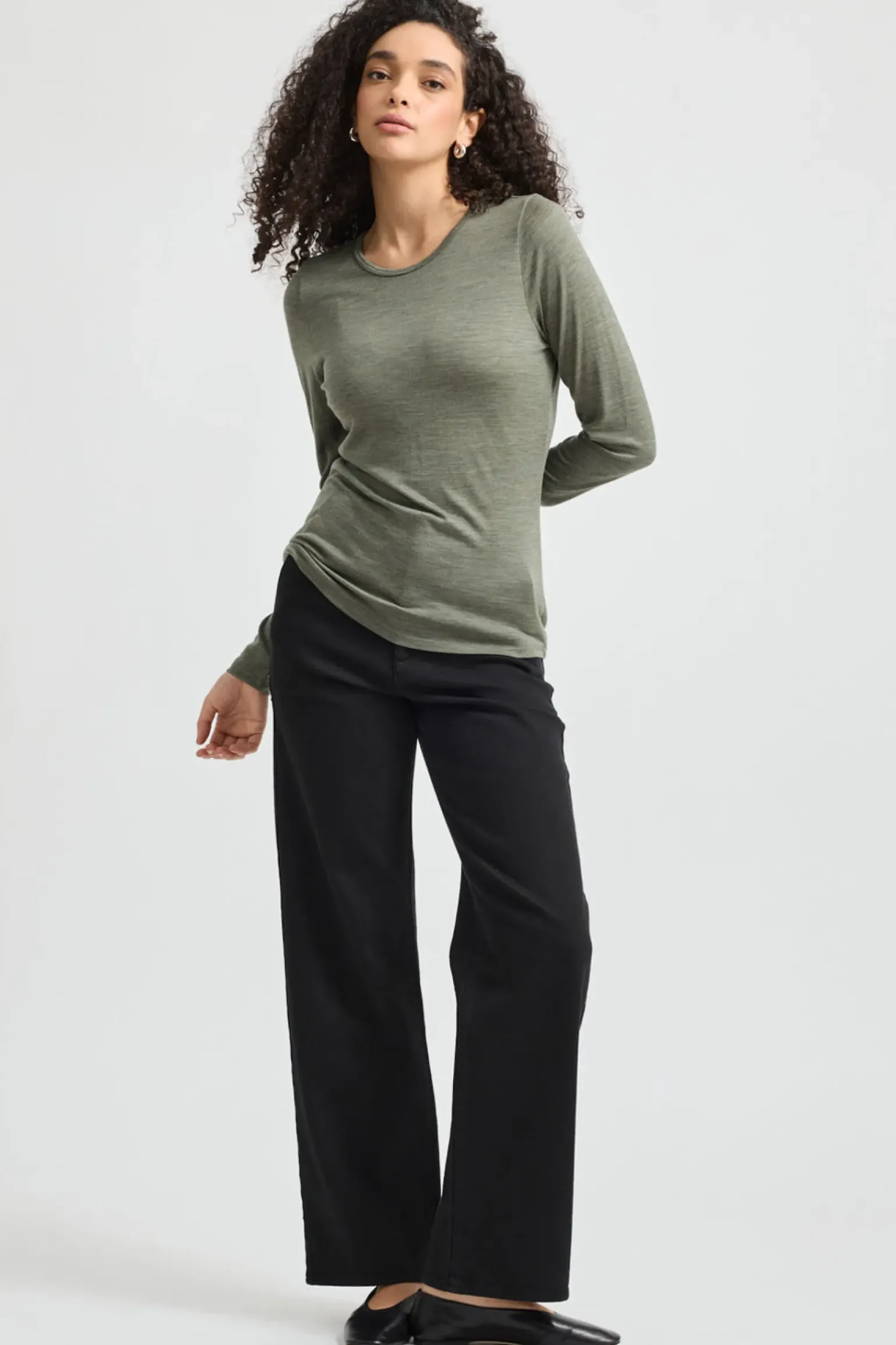 Toorallie Crew Merino Tee - Bay Leaf