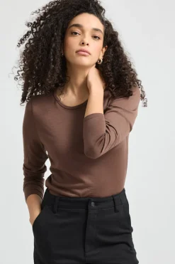 Toorallie Crew Merino Tee - Espresso