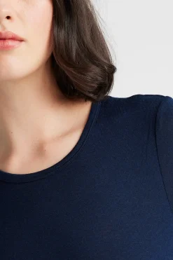 Toorallie Crew Merino Tee - Navy