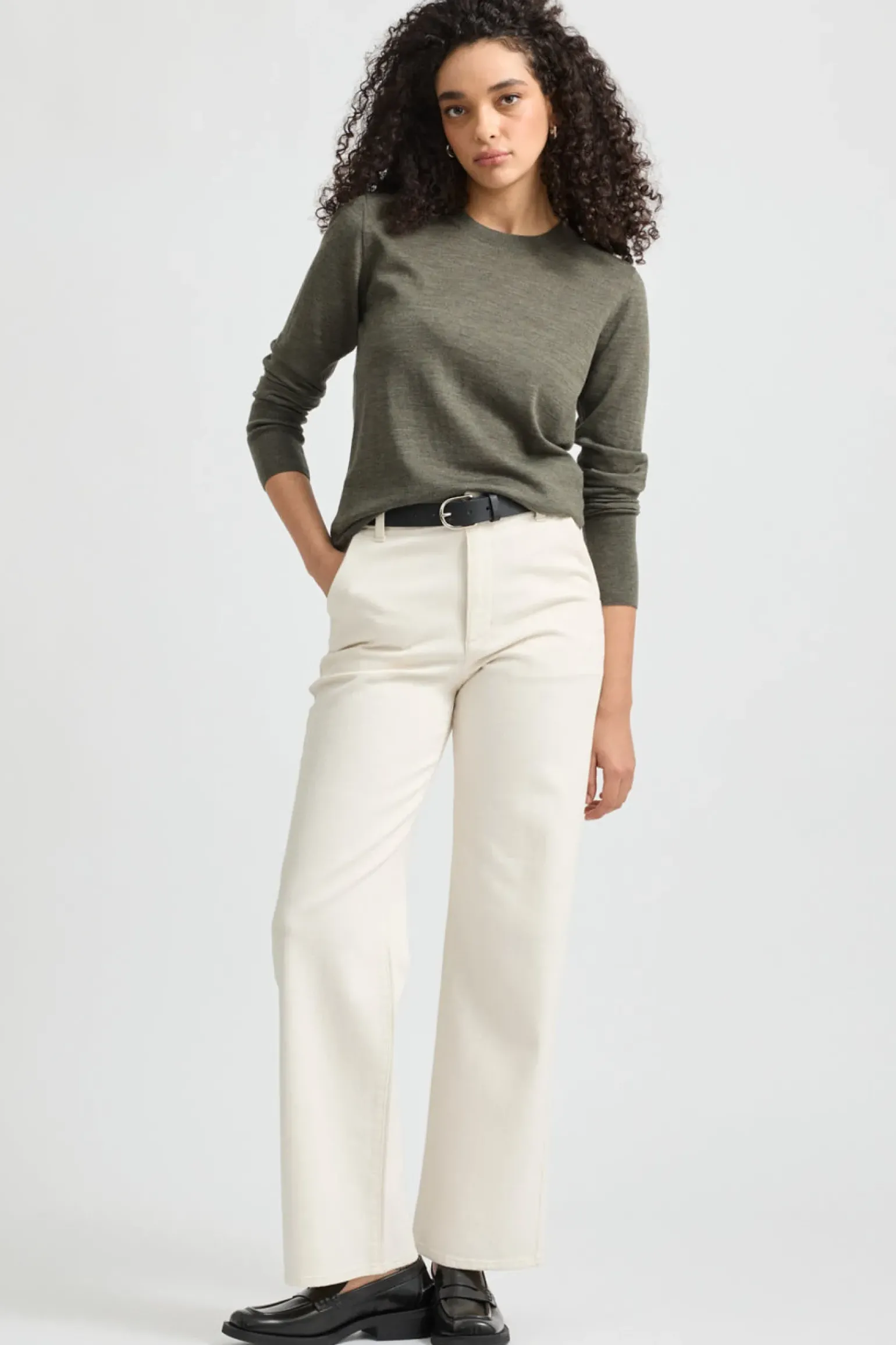 Toorallie Fine Merino Crew - Bay Leaf
