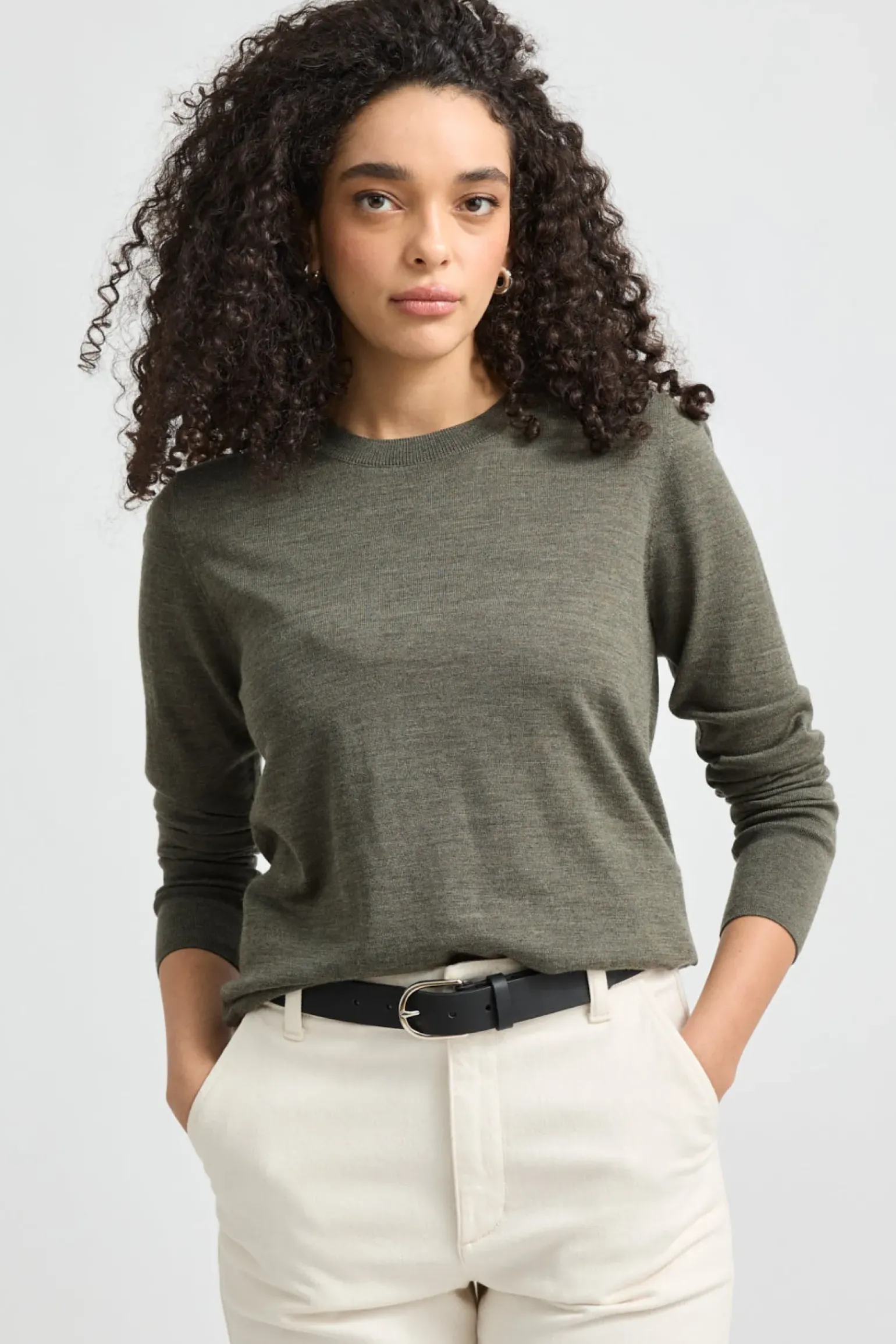 Toorallie Fine Merino Crew - Bay Leaf