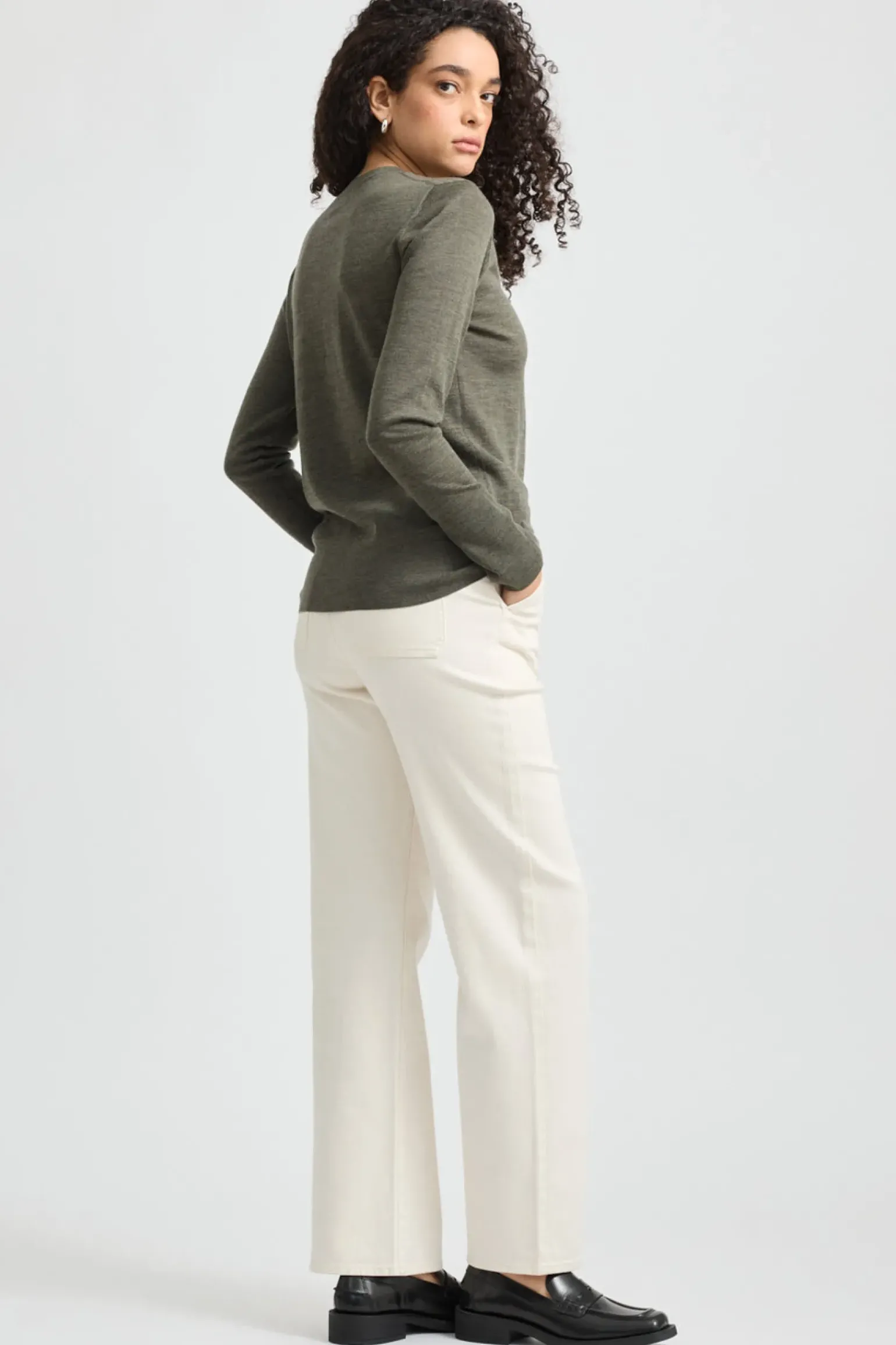 Toorallie Fine Merino Crew - Bay Leaf