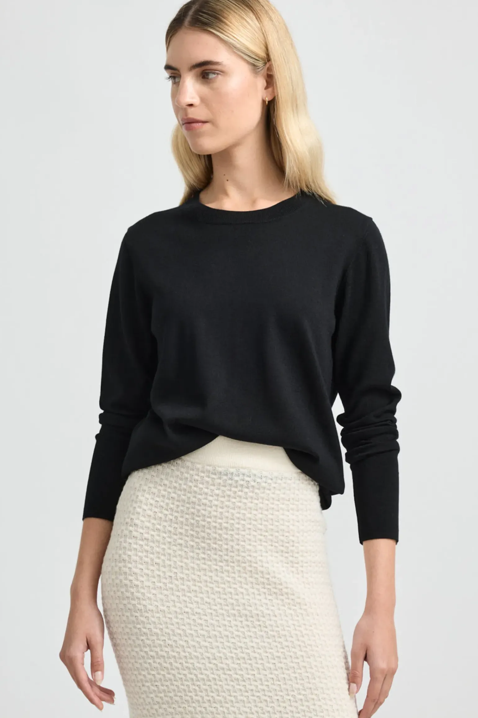 Toorallie Fine Merino Crew - Black