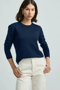 Toorallie Fine Merino Crew - Navy
