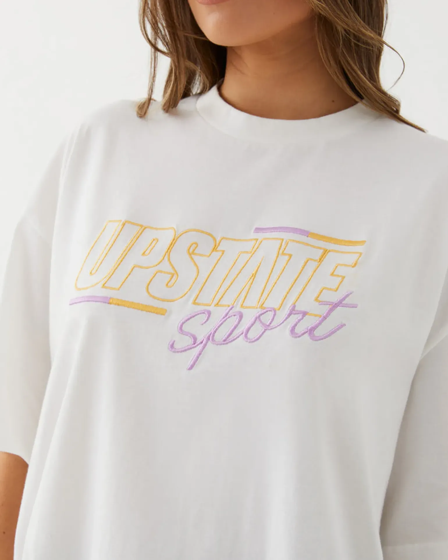 Upstate Hustle Tee- White Bars