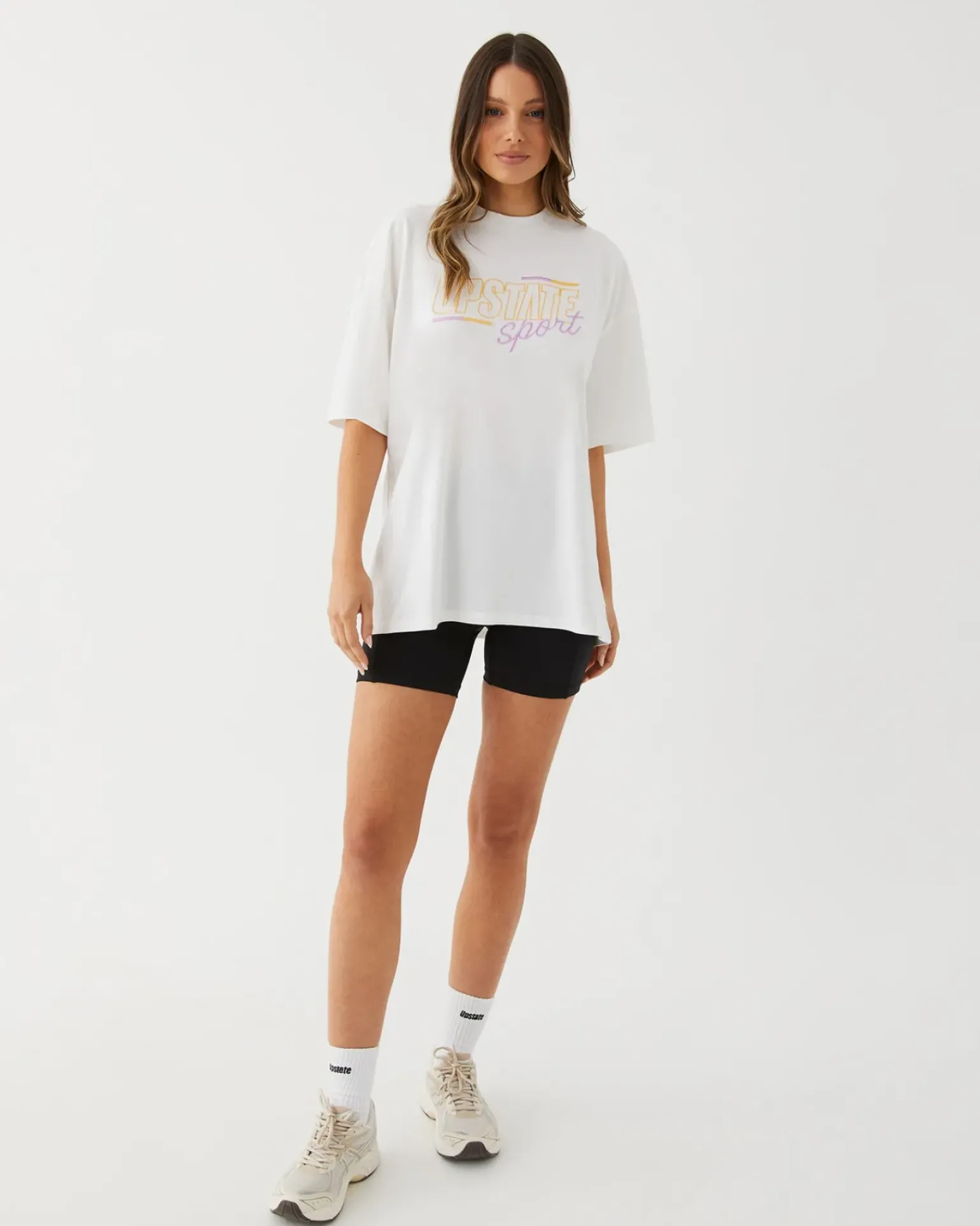 Upstate Hustle Tee- White Bars