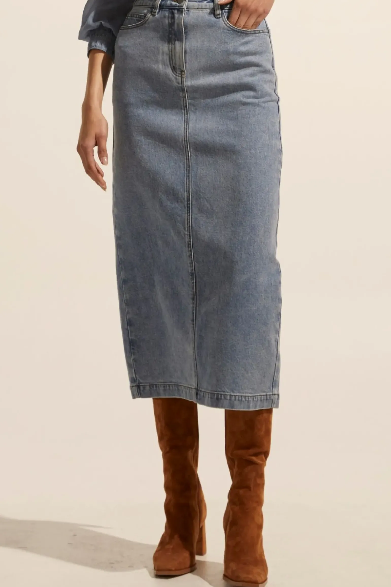 Zoe Kratzmann Accord Skirt - Washed Denim