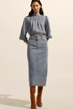 Zoe Kratzmann Accord Skirt - Washed Denim