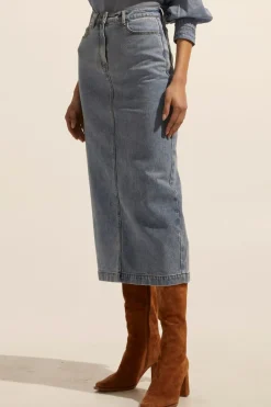 Zoe Kratzmann Accord Skirt - Washed Denim