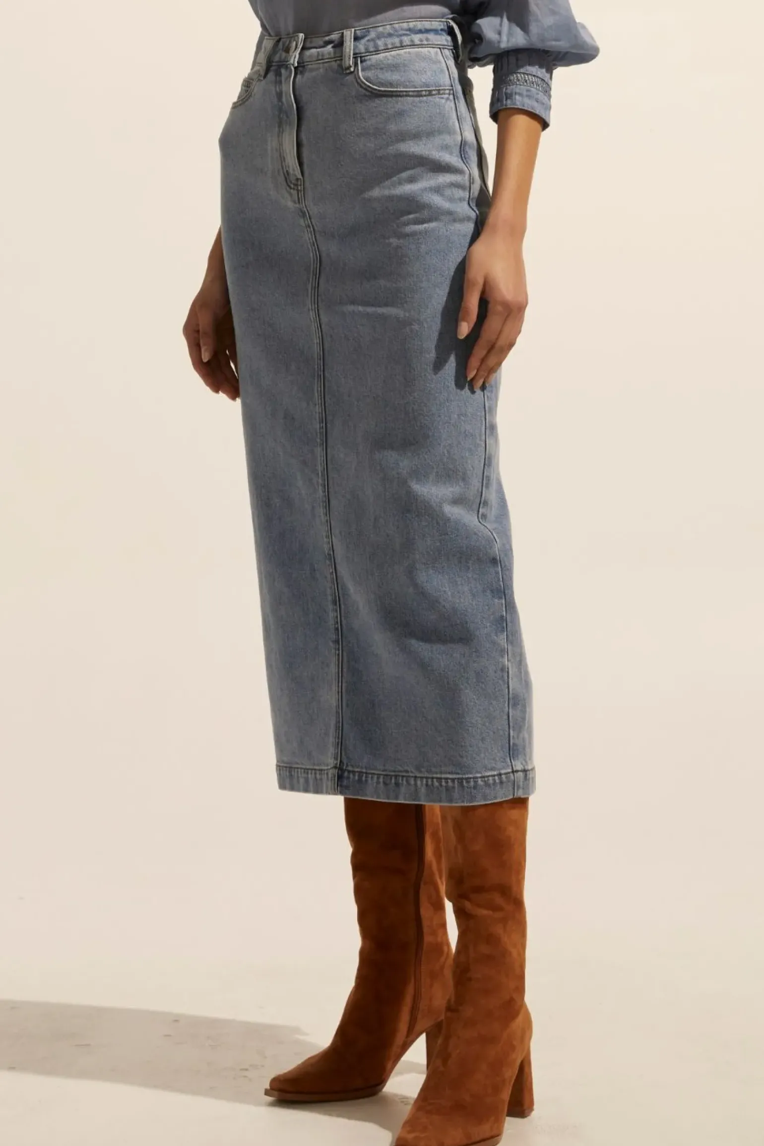 Zoe Kratzmann Accord Skirt - Washed Denim