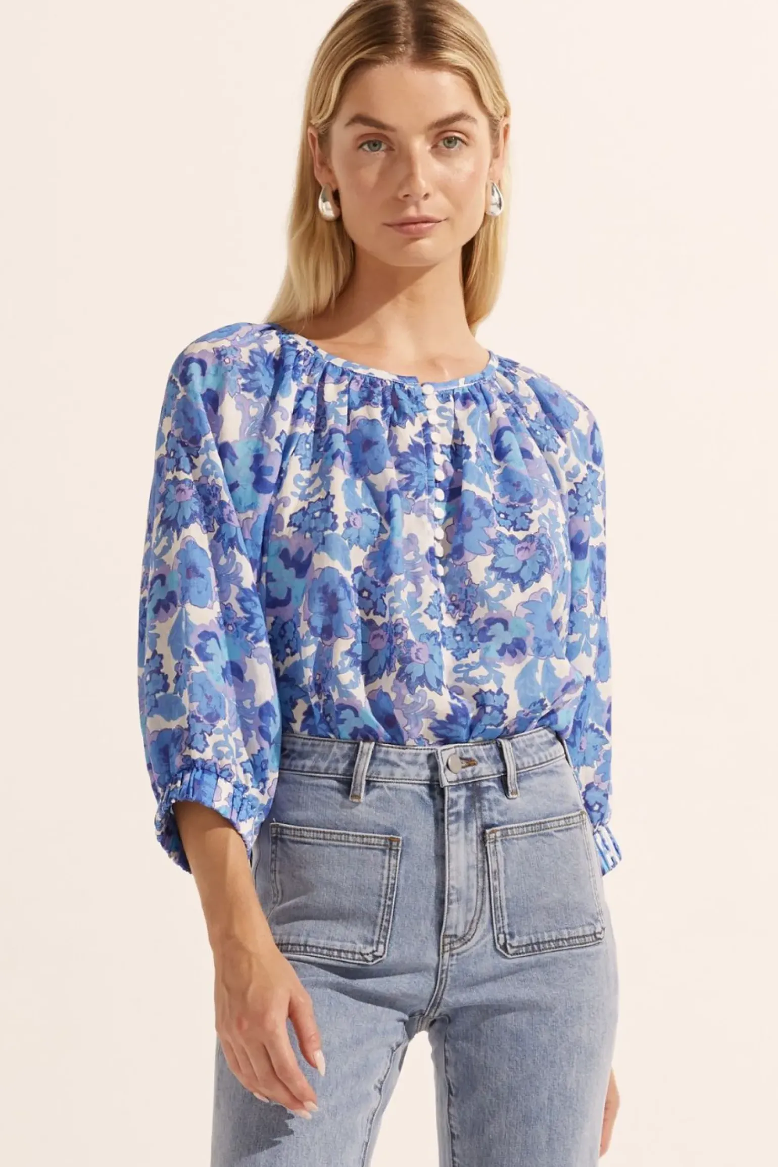 Zoe Kratzmann Imbue Top - Pacific Floral