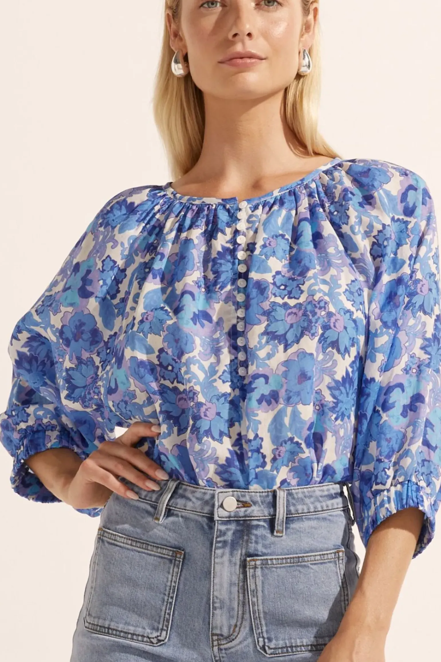 Zoe Kratzmann Imbue Top - Pacific Floral
