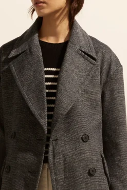 Zoe Kratzmann Pillar Coat - Black Mini Check