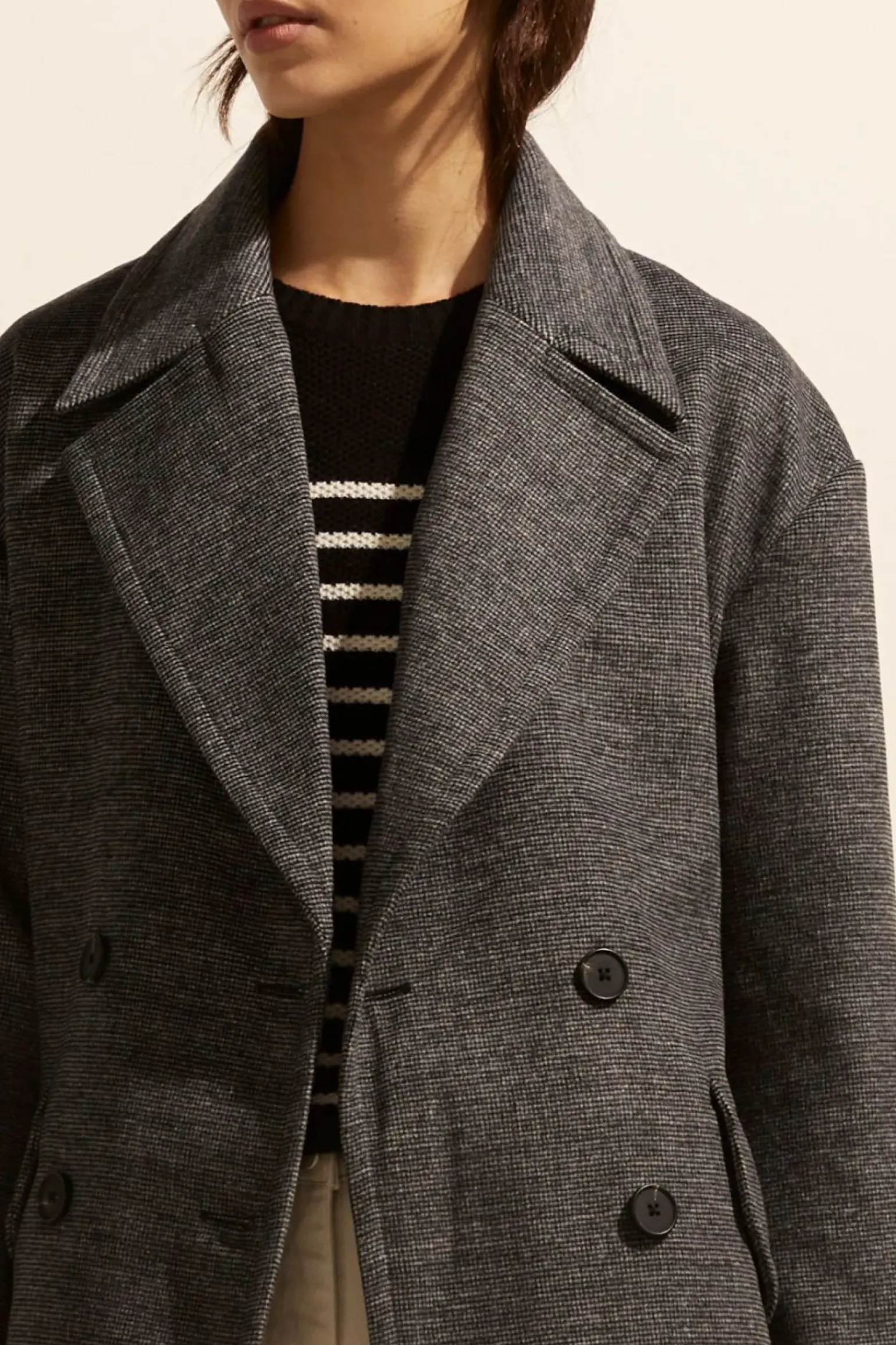 Zoe Kratzmann Pillar Coat - Black Mini Check